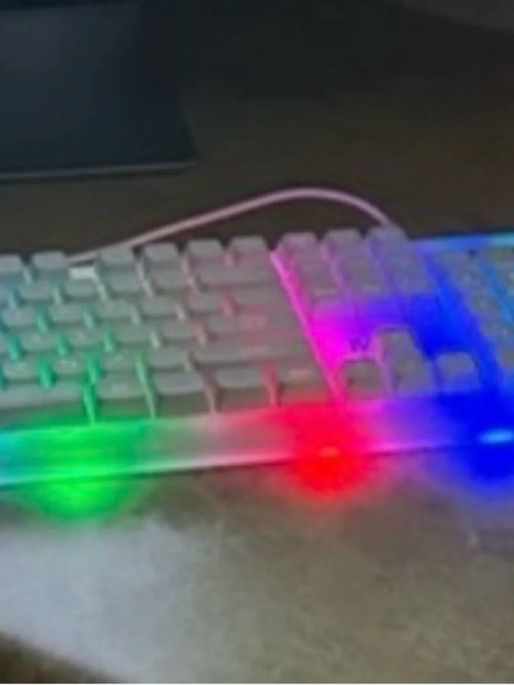 White RGB LED Light-Up Wired Gaming Keyboard – Full Size Rainbow Backlit